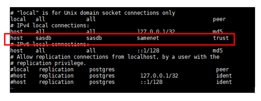 sas_libname_CLI_error_trying_to_establish_connection_FATAL_no pg_hba.conf_entry_for_host