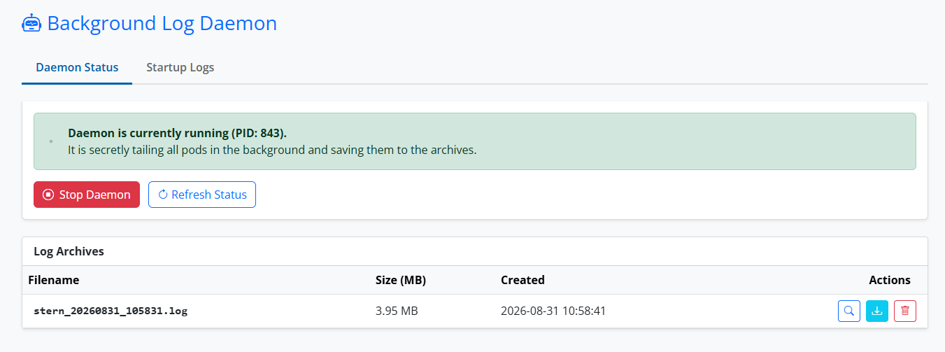 Background Logs OpsBuddy