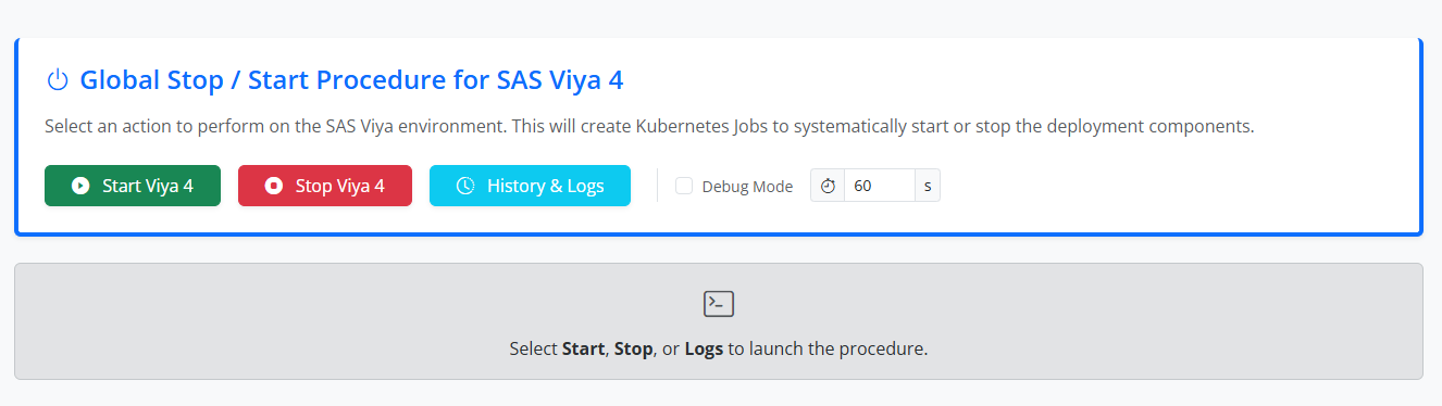 Stop Start Viya OpsBuddy