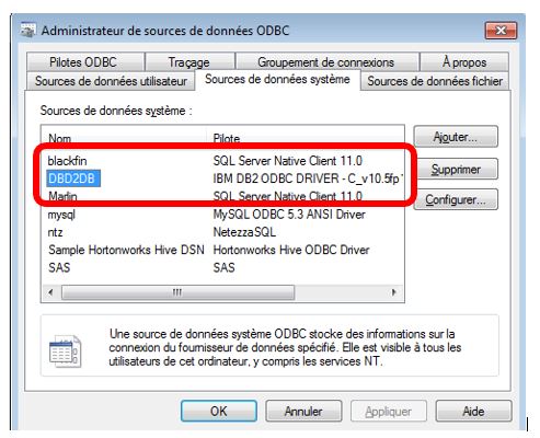 ma source odbc pour dv2 sous windows