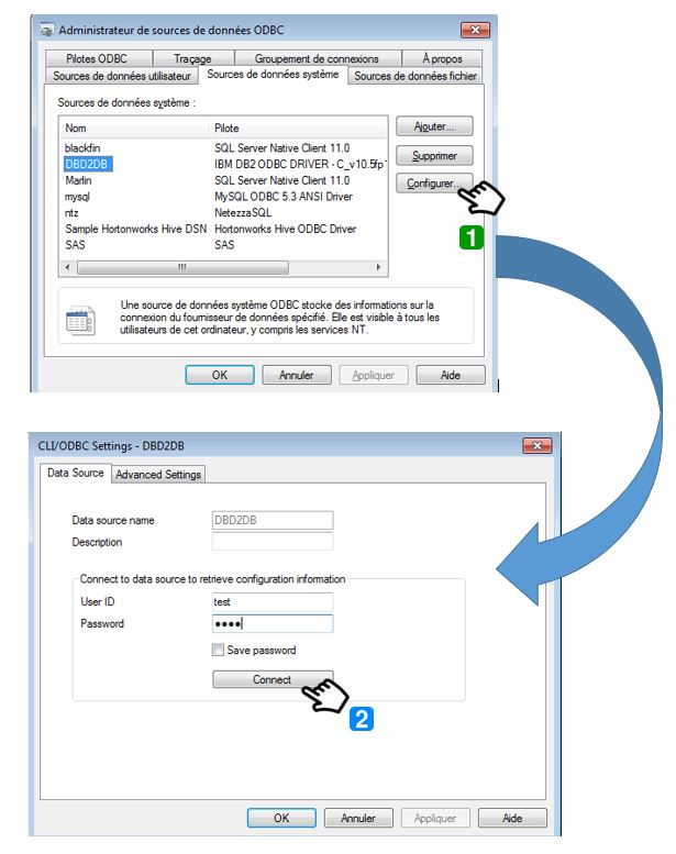 valider et tester sa connexion ODBC pour DB2