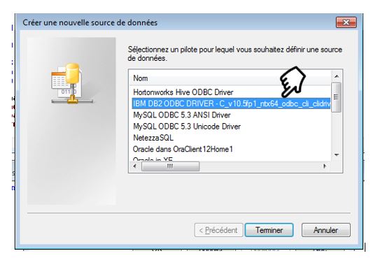 configurer pilote ODBC pour DB2 dans windows