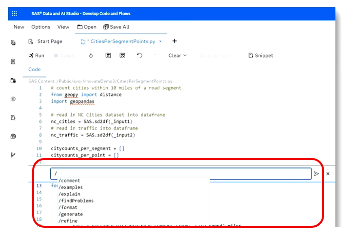 Aperçu visuel : De SAS Studio à SAS Data and AI Studio : Viya Copilot redéfinit la productivité des Data Engineers Illustration