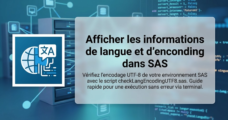 Illustration : Afficher les informations de langue et d'enconding dans SAS