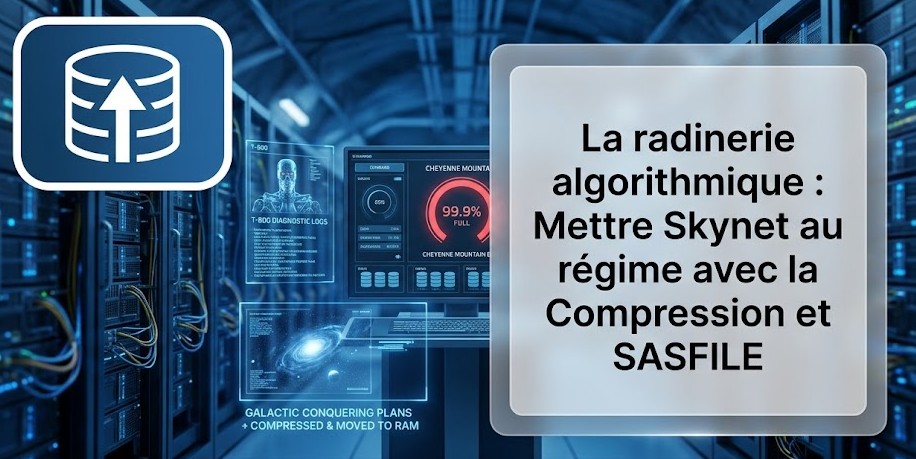 Illustration : La radinerie algorithmique : Mettre Skynet au régime avec la Compression et SASFILE
