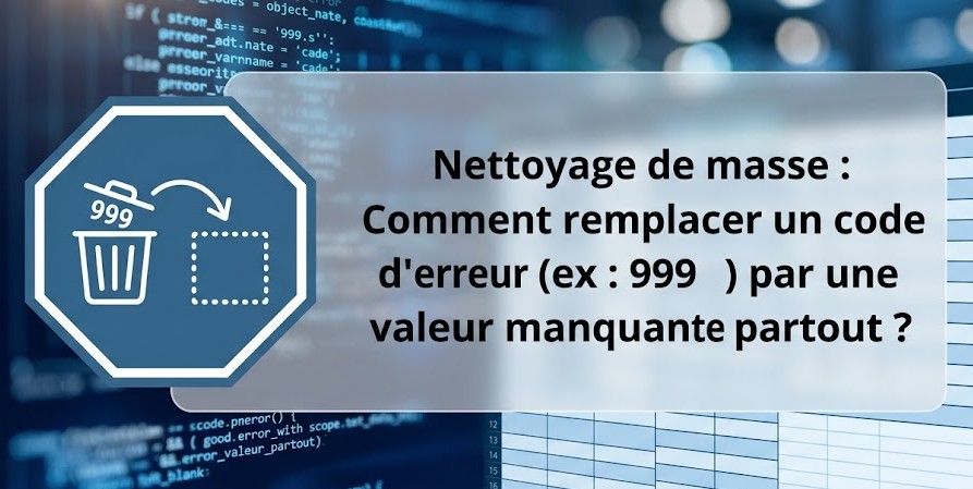 Illustration : Nettoyage de masse : Comment remplacer un code d'erreur (ex: 999) par une valeur manquante partout ?