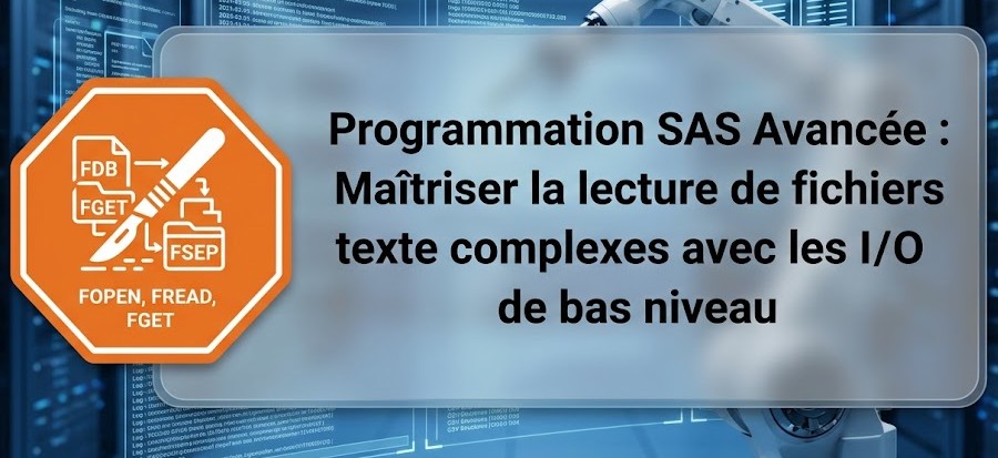 Illustration : Programmation SAS Avancée : Maîtriser la lecture de fichiers texte complexes avec les I/O de bas niveau