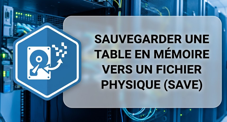 Sauvegarder une table en mémoire vers un fichier physique (Save)