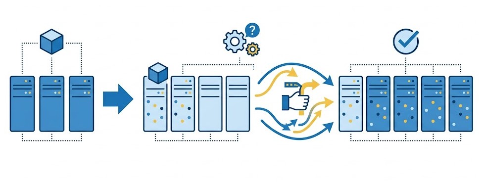 Quelles sont les implications de 'tableRedistUpPolicy' lors de l'évolution de mon cluster CAS ?